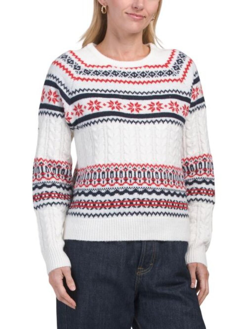 CUPCAKES & CASHMERE Crew Neck Sweater With Scarf - Picture 3 of 4